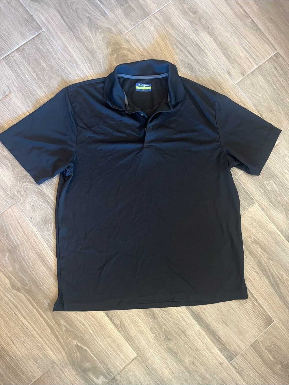 Hogan Men's Black Polo with Subtle Contrast Neck Trim